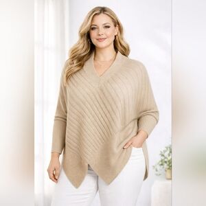 Women's Poncho Style Sweater with Arms B4
